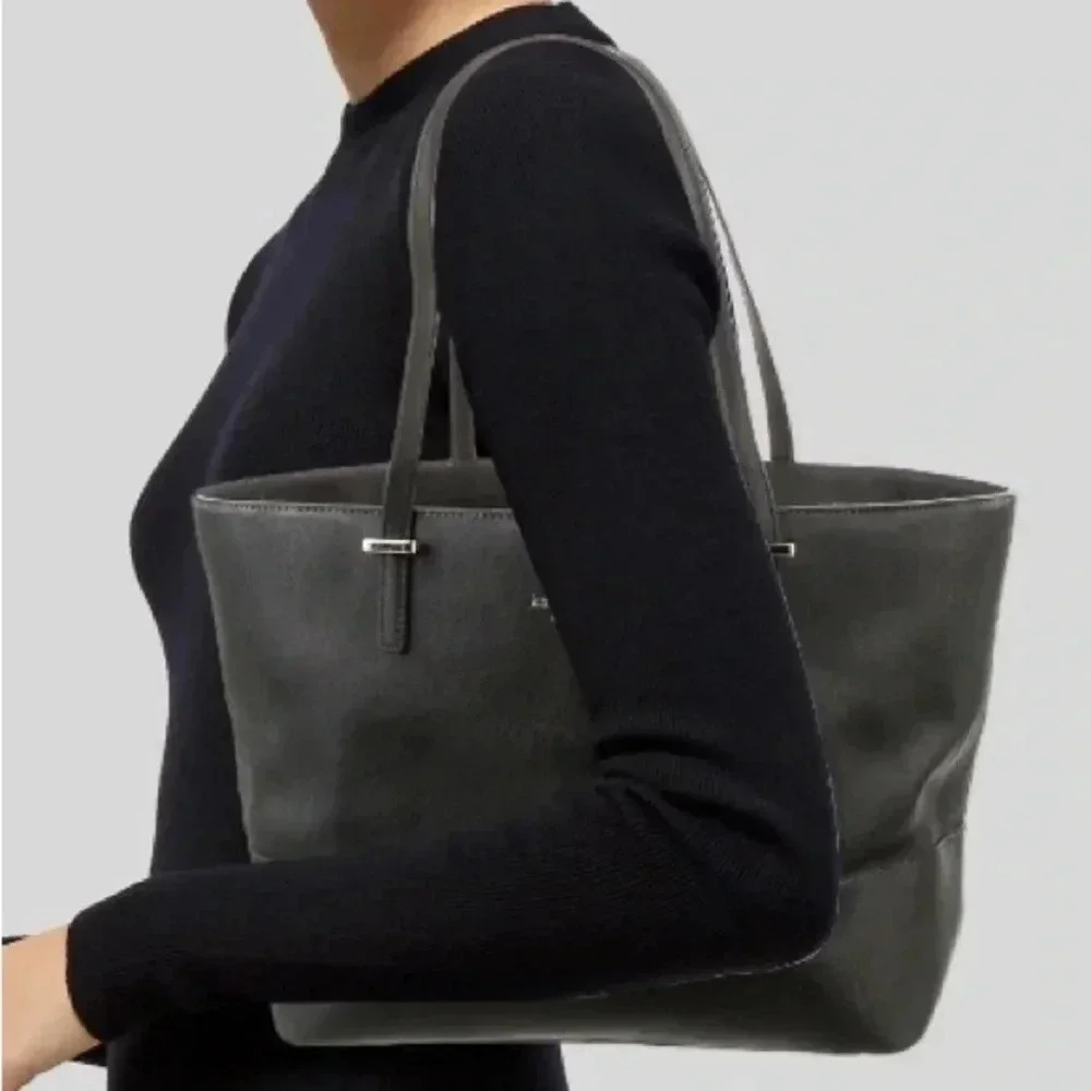 Kate spade black saffiano leather tote handbag